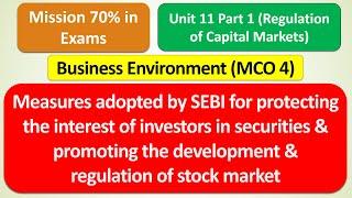 MCO 4 : SEBI measures for investors protection &  regulation of stock market  : UNIT 11 PART 1