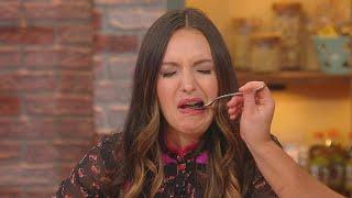 Brit + Co CEO Brit Morin Faces Fear of Eating "Weird Food" By Tasting Sardines + Alligator With R…