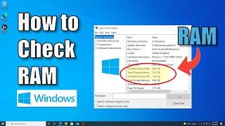 How Check RAM/Memory on Windows