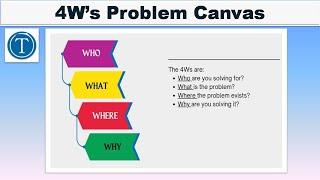 4W’s Problem Canvas || 4 w canvas || artificial intelligence in english