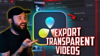 DaVinci Resolve 18 - HOW TO EXPORT A TRANSPARENT BACKGROUND VIDEO.