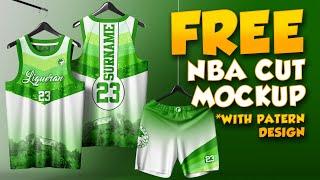 FREE BASKETBALL JERSEY MOCKUP (NEW NBA CUT JERSEY MOCKUP DESIGN with PATTERN)