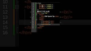 PHP Variable Quick Tip For Beginners Simplify Your Code #shorts #short #php #html #quicktips