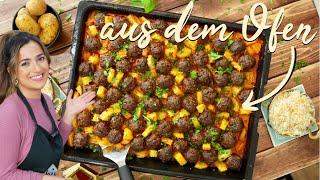 Oven Meatballs with Potatoes in Tomate-Cream Sauce / Potato Minced Meat Kebab