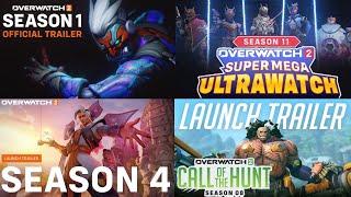 All Overwatch Season Trailers (Season 1 - 11) In Order Overwatch 2