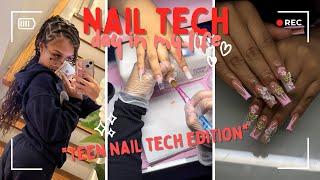 Day in the life of a teen nail tech (5 client nail day)