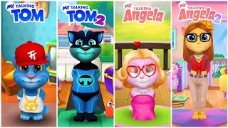 My Talking Tom vs My Talking Angela vs My Talking Tom 2 vs My Talking Angela 2 Gameplay #talkingtom