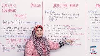 Class 9 & 10 - English  Grammar - Lecture 10  - PHRASES - Allied School