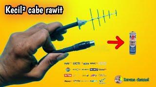 Mini antenna from battery ||  How to make a SUPER CLEAN ANALOG + DIGITAL TV antenna