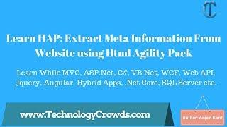 Learn HAP: Extract Meta Information from website using html agility pack