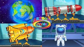 Космический транспорт для детей. Запуск ракеты | Развивающий мультик для детей