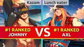 GGST ▰ Kazam (#1 Ranked Johnny) vs Lunch eater (#1 Ranked Axl). High Level Gameplay