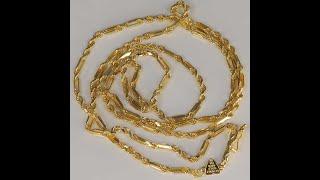 ESTATE-14K Yellow Gold Beverly Hills Gold Figarope Chain 21"