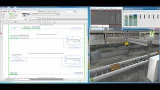 Connecting EasyPLC Machines Simulator to RSLogix 5000 Emulate using an OPC Driver.