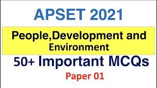 50+ Important MCQs on People Development and Environment |AP SET 2021 | APSET exam on 31st Oct |