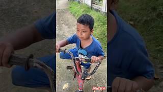 Stang sepeda nya agung patah #shorts #sepeda #minivlog