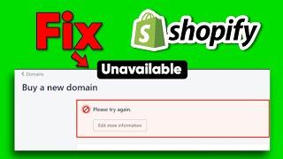 How to fix Shopify Can't Buy Domain | Domain Not Working