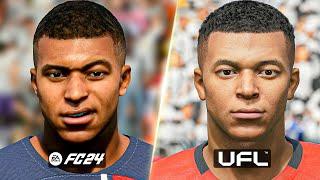 UFL vs EA FC 24 - Player Faces Comparison (Mbappe, Vinicius Jr, Ronaldo, etc.)