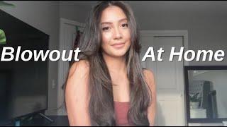 SALON BLOWOUT hair tutorial at home using a HAIR STRAIGHTENER on natural hair | NO hair rollers