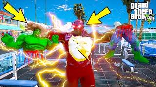 FLASH OLUYORUZ VE SPOR SALONUNDA VÜCUT GELİŞTİRİYORUZ!(HULK OLDUK!!) - GTA 5