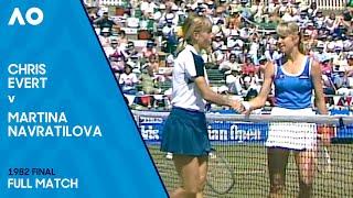 Chris Evert v Martina Navratilova Full Match | Australian Open 1982 Final