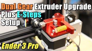 Ender 3 Pro 3D Printer Dual Gear Extruder Upgrade PLUS FULL E-Steps Setup