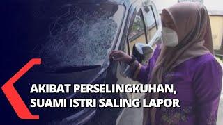 Pergoki Suami Selingkuh, Istri Ini Mengamuk dan Rusak Kaca Mobil dengan Helm