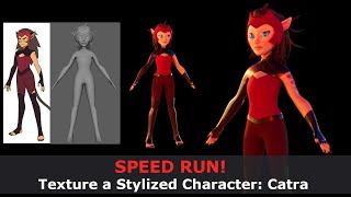 Speed Run Tutorial: 3D Texturing a Stylized Character - Catra in Substance Painter