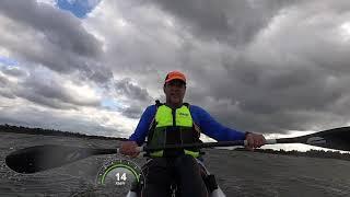 Surfski paddling on the Nieuwe Merwede in The Netherlands