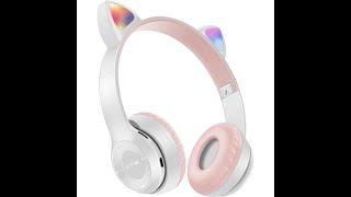 Tai nghe mèo Lanith HP47 bluetooth không dây có đèn Led headphone - Hỗ trợ điều chỉnh âm lượng