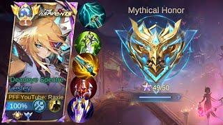 I FINALLY FOUND LESLEY BEST BUILDS TO RANK UP FAST & EASY!! (LAST MATCH TO MYTHICAL GLORY!!) - MLBB