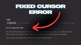 [Fixed] too many free trial accounts used on this machine cursor ai
