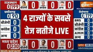 Election Result LIVE - Rajasthan vote Counting | MP Election Result | Chhattisgarh Election 2023