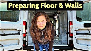 Van Build | Preparing Floor and Walls (Ep. 2 Ram Promaster 136" Wheel Base)