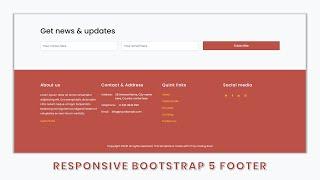 Responsive Website Footer Section  Using Bootstrap 5