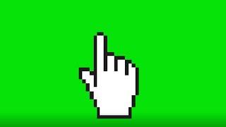 Hand cursor icon moving on green screen touchscreen