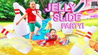 Bug's Jelly Slide Pool! Surprise Birthday Party for Callie