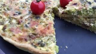 كيش بالتونة و عجين سحري بدو ن زبدة/Quiche au thon avec pâte brisée sans beurre magique