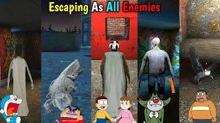 Escaping As All Enemies In Granny 3 With Doraemon Nobita Shinchan Shizuka Jack Jiyan |