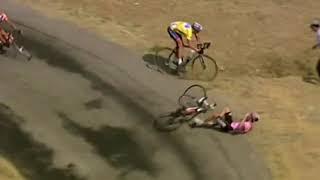 Cycling crash Joseba Beloki Tour de France 2003