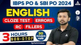 IBPS PO & SBI PO 2024 | English 3 Hours Non-Stop Marathon | By Parth Krishan