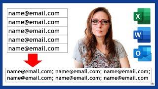 Convert Email Addresses from Microsoft Excel or Word Table to Use in Outlook | Semicolon List