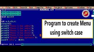 How to create menu in c programming using switch case statement | programming classes