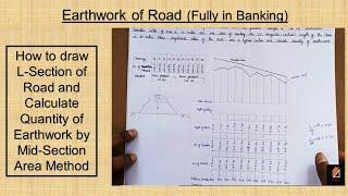 How to draw a L-section and calculate earthwork quantity of a road by Mid Section Method?