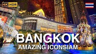 Christmas at the Iconsiam Bangkok Walking Tour | Thailand Evening Walk | 4K HDR