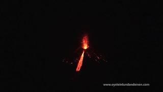 Krakatau volcano 2018 - fast motion video of Lava-flow - 4K footage