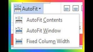Ms Word 14.AutoFit Table Contents, Window and Fixed Column Width