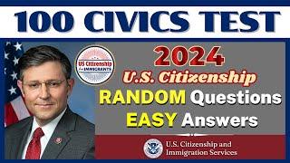 NEW! 100 Civics Test for US Citizenship Interview 2024 | USCIS Citizenship Questions and Answers