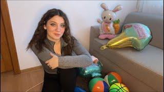 ASMR | Sit to Pop and Sit to Deflate Balloons and Inflatables | Blowing Balloons 