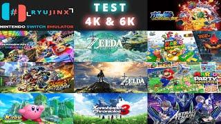 Ryujinx Nintendo Switch Emulator Gameplay - Test 10 Games 4K & 6K 60FPS RX 6700 XT Ryzen 5 5600X